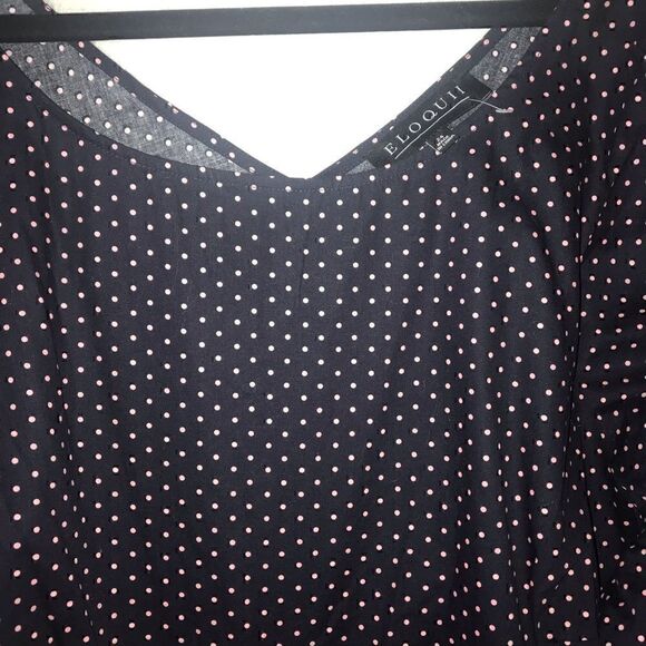Eloquii Polka Dot Tie Front Top-Sz 24 - Picture 4 of 9